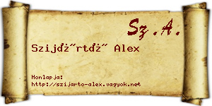 Szijártó Alex névjegykártya